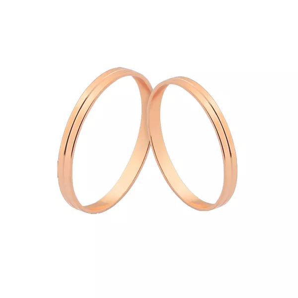 Lindas Alianças De Noivado e Casamento Em Ouro Rosé 18k
