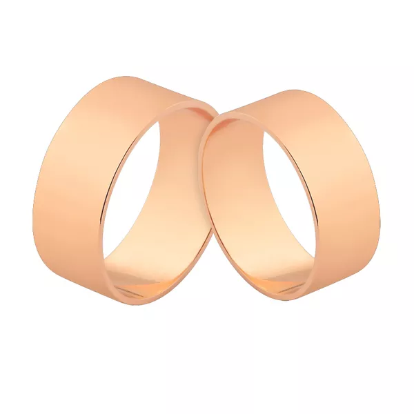 Par De Alianças De Ouro Rosé Retas - L-J-200-R - Alianças Exclusivas