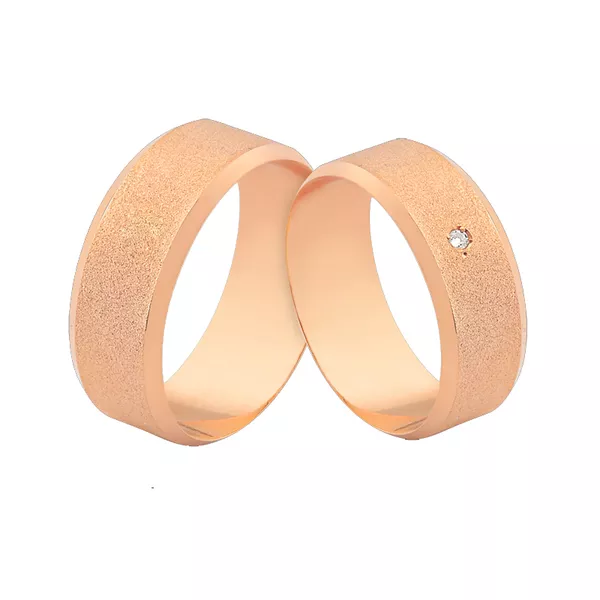 Par De Alianças Em Ouro Rosé 18k - L-J-560-R - Alianças Exclusivas