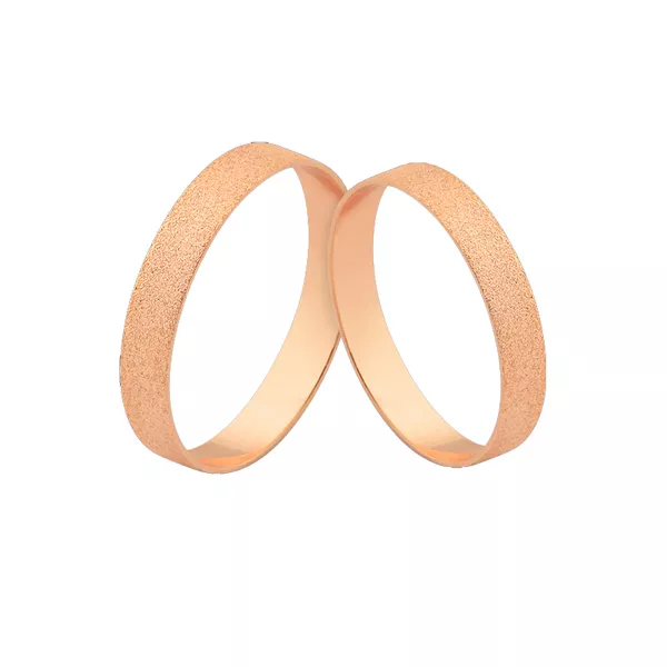 Par De Alianças Em Ouro Rosé Foscas - L-J-465-R - Alianças Exclusivas