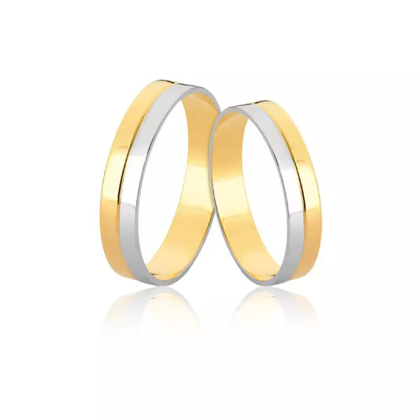 Alianças Duas Cores Em Ouro