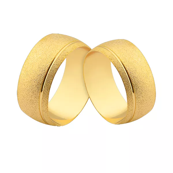 Alianças De Ouro Diamantada Com Friso Lateral