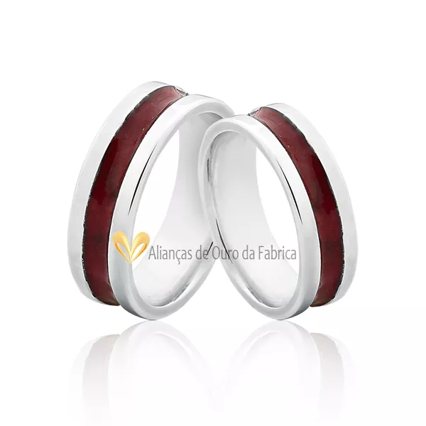 Alianças De Prata Personalizadas Esmaltadas Cor De Vinho