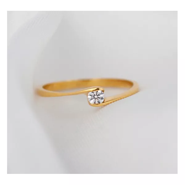 ANEL NOIVADO OURO 18K 2G MODELO AURA 