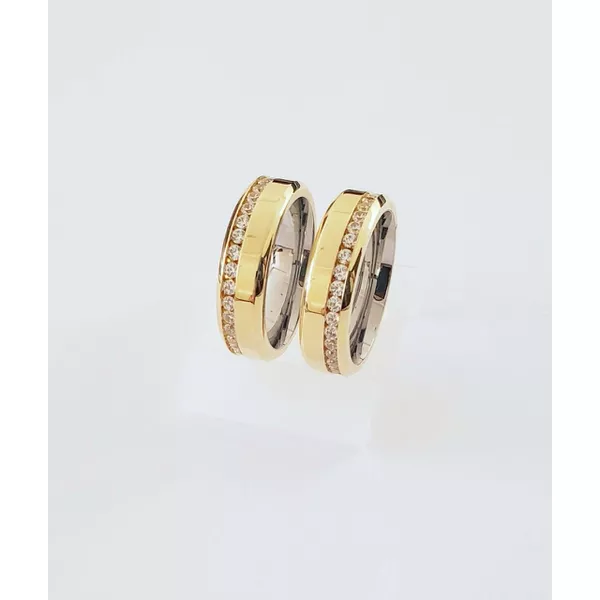 Aliança Ouro 18 750 e Prata 950 - Modelo Marília