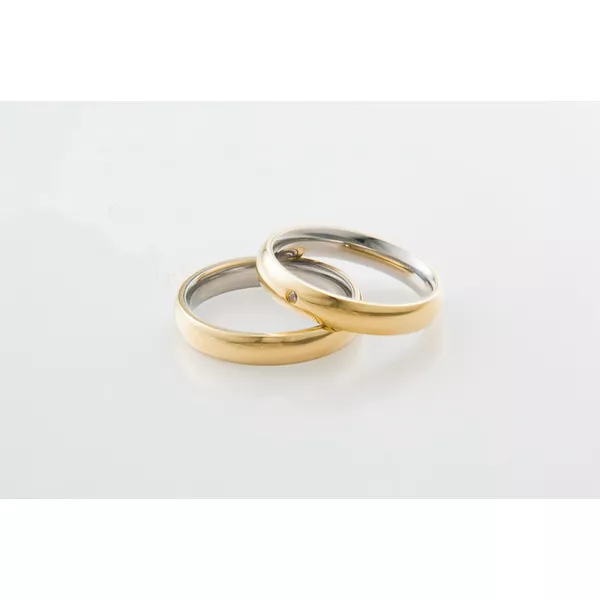 Aliança Ouro 18 750 e Prata 950 - Modelo Pamela