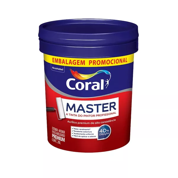 Tinta Acrílica Master Premium Balde 20L Coral | Alpha Tintas