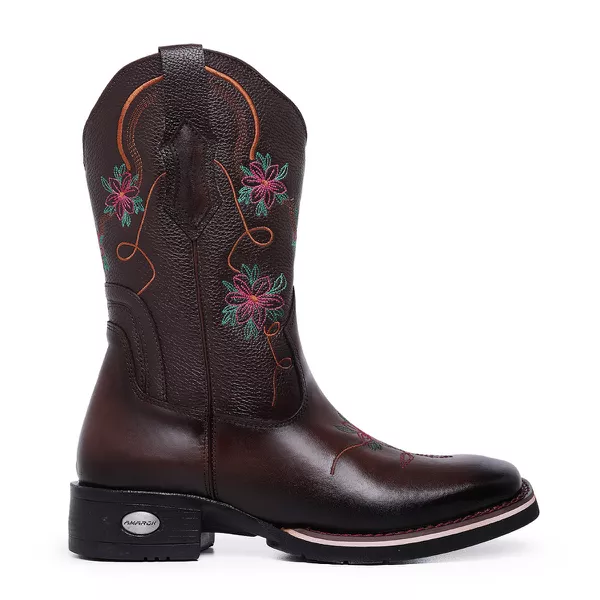 Bota Texana Rosas bordadas