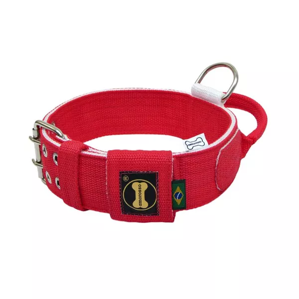 Coleira Para Cachorro Poderosso (vermelho e branco)