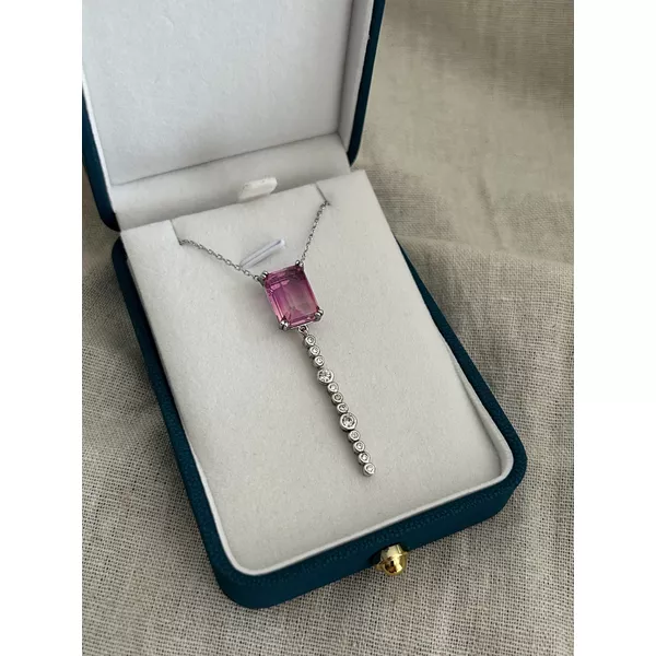 Colar Gravatinha Cristal Pink Degradê
