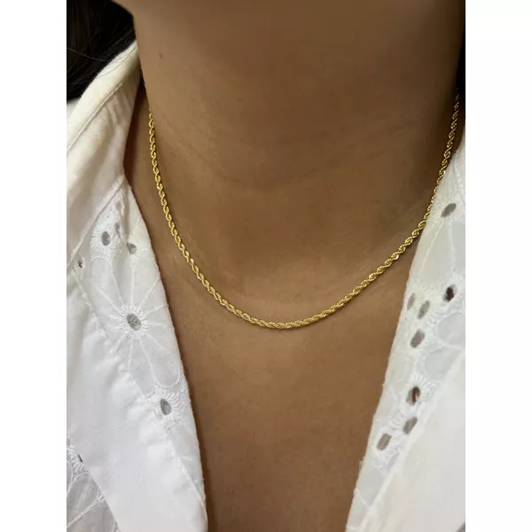 Choker Cordão Baiano Fino 2mm Banhado Ouro 18k
