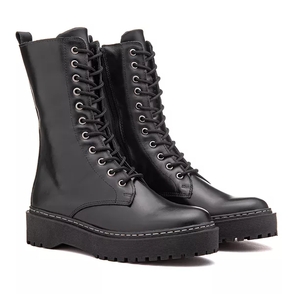 Bota Cano Médio, Bella - Preta.