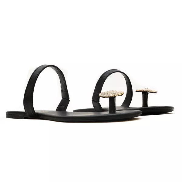 Rasteira Flat - Maya, Preto