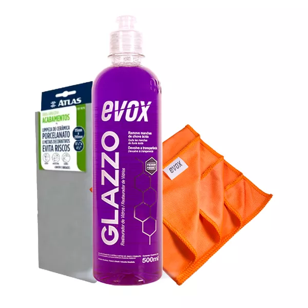 KIT REMOVEDOR CHUVA ÁCIDA GLAZZO + TOALHA MICROFIBRA