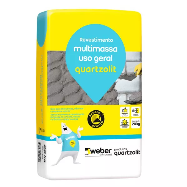 Argamassa Uso Geral Cinza Quartzolit 20kg