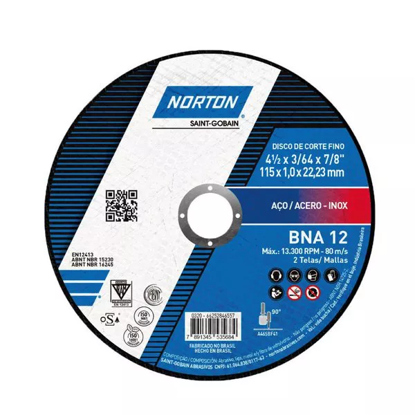 Disco de Corte BNA 12 4 1/2" 7/8"
