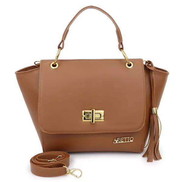 Bolsa Média Com Alça Mão e Transversal Livia Caramelo | Arietto