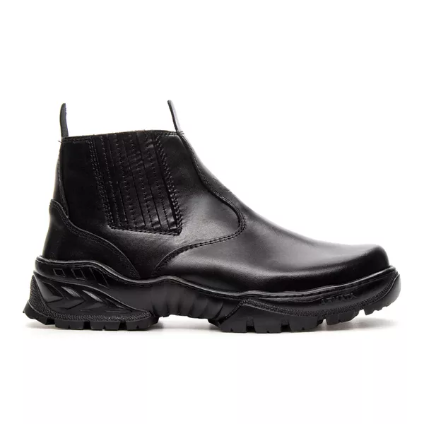 Botina Em Couro Segurança Armata Work Preto liso | ARMATA BOTAS