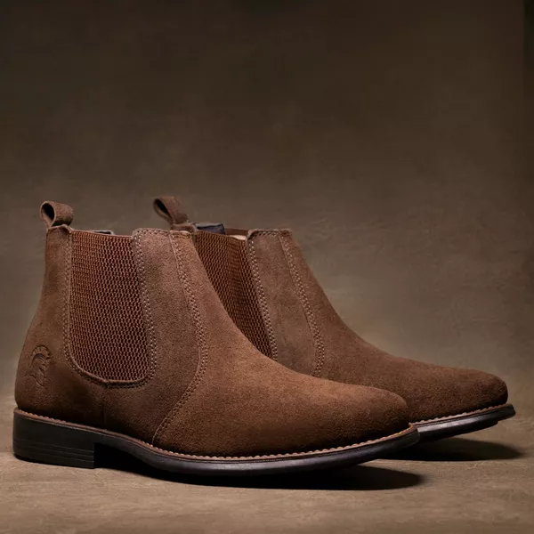 Bota Masculina Chelsea Modelo Couro Legítimo Nobock Camurça - Café