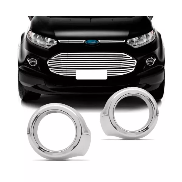 Moldura de Farol de Milha Ecosport 2013 a 2017 Cromado ShekParts