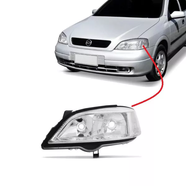 Farol Astra 1998 a 2002 Foco Duplo Esquerdo Zeene