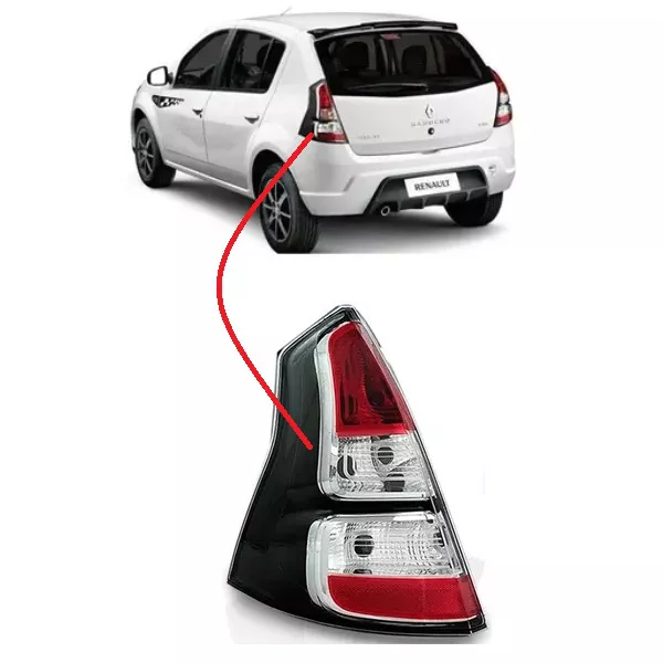 Lanterna Traseira Sandero Stepway 2012 a 2014 Fume Esquerdo 