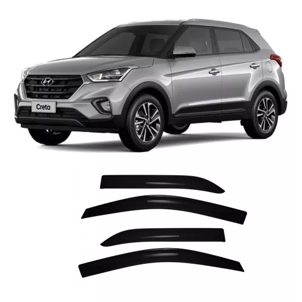 Calha de Chuva Defletor Creta 2017 a 2022 e Action 2023 a 2024 4 Portas TG Poli