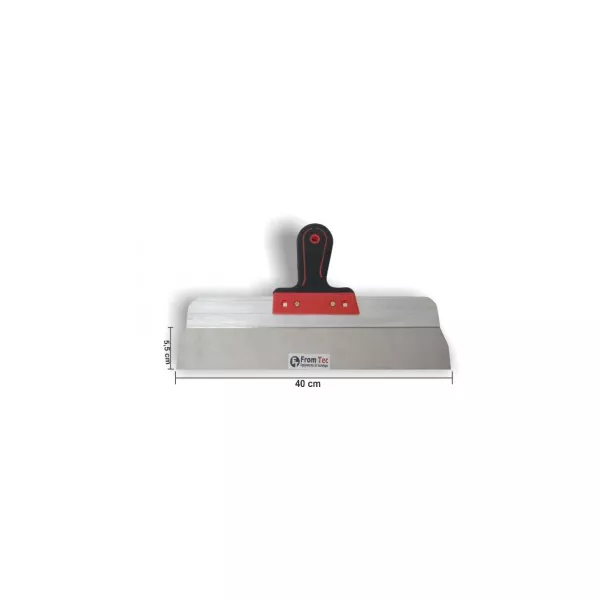 Espátula Aço Inox Para Massa Corrida e Gesso 40 Cm Cabo Emborrachado - FromTec