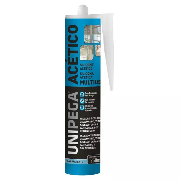 Silicone Acetinado Incolor 250Ml Unipega