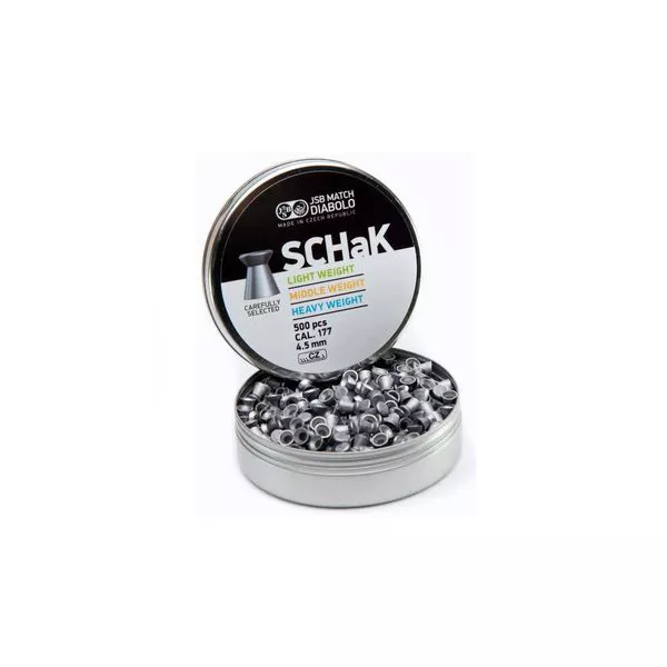 Chumbinhos JSB SCHaK Middle Weight 4,5mm Peso médio: 0,520g / 8,02