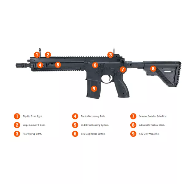 Rifle de Pressão Heckler & Koch HK416A5 Co2 4.5mm - Airsoft e