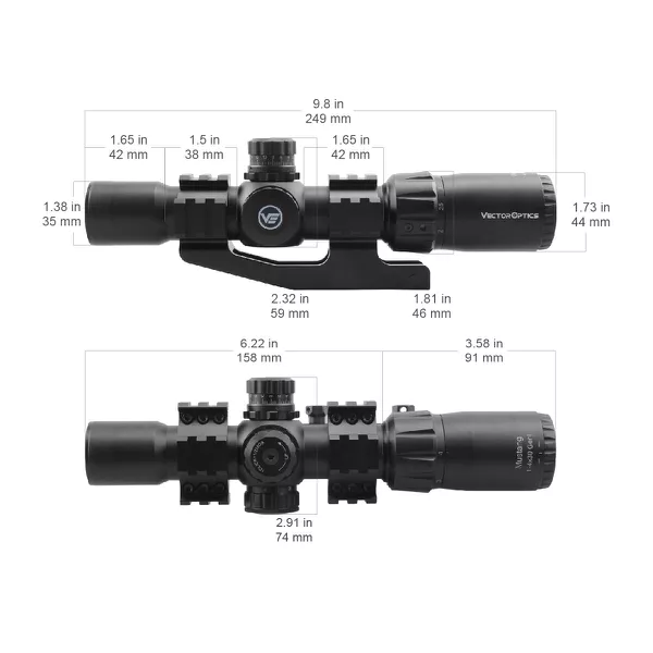 Luneta Vector Optics Mustang SFP 1-4x30 SFP ( Segundo Plano Focal