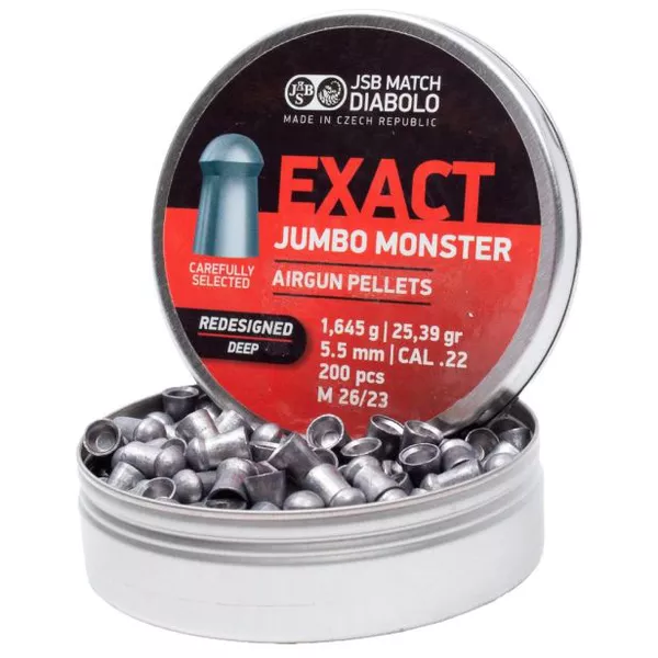 Chumbinhos JSB Exact Jumbo Monster 5,5mm Peso médio: 1,645g / 25
