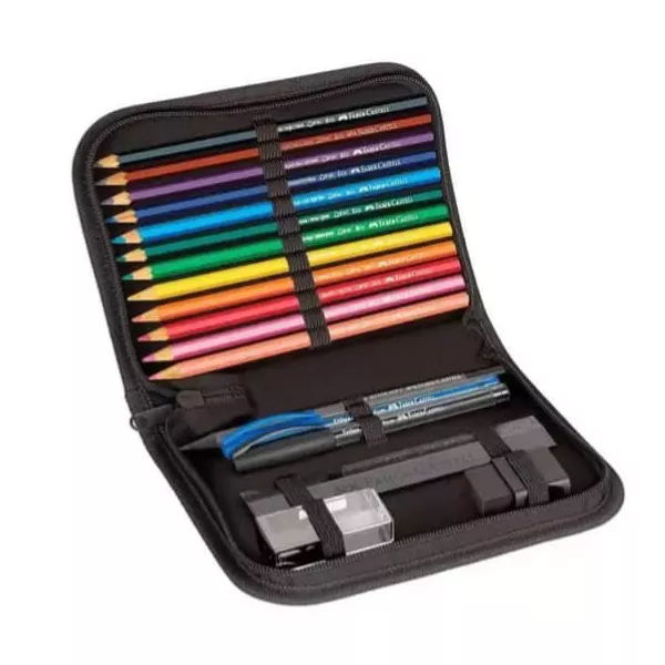 Estojo Nylon Ziper Cosmic 18 Peças - Faber Castell