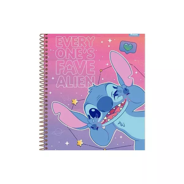 Caderno Stitch 80 Folhas 1x1 Universitário - Foroni