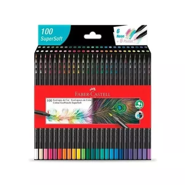 Lápis de Cor Faber-Castell - Supersoft 100 Cores