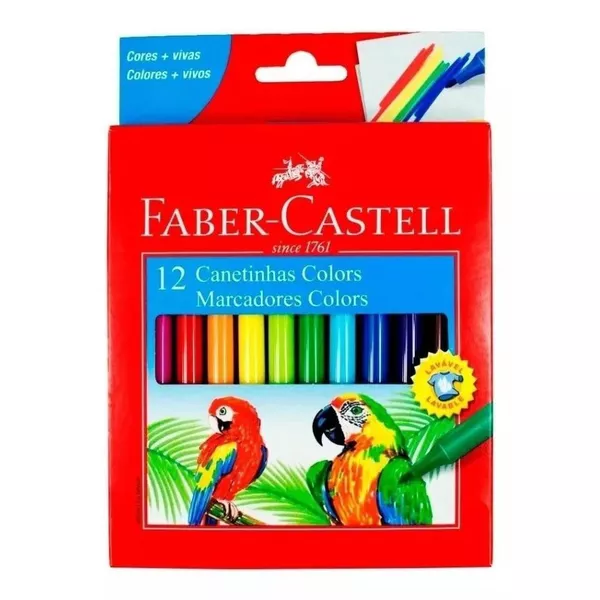 Canetinha Hidrocor 12 Cores Faber-Castell