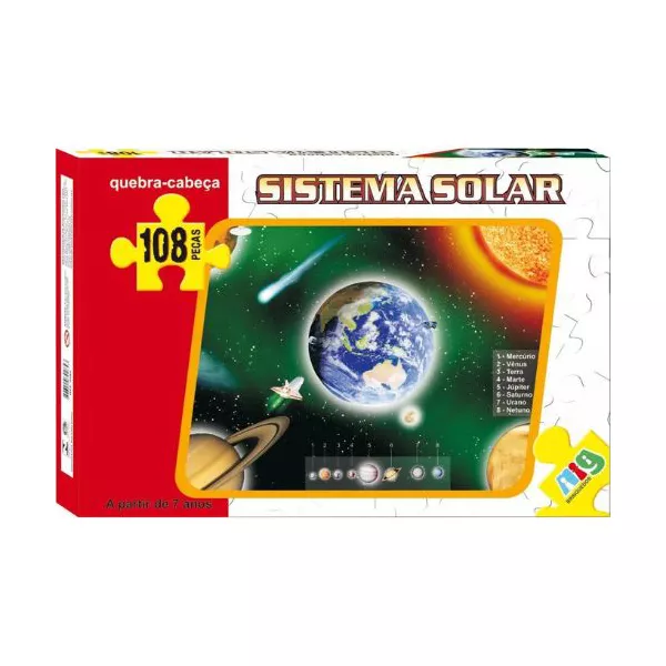 Quebra-Cabeça Educativo Sistema Solar 108 Peças Nig