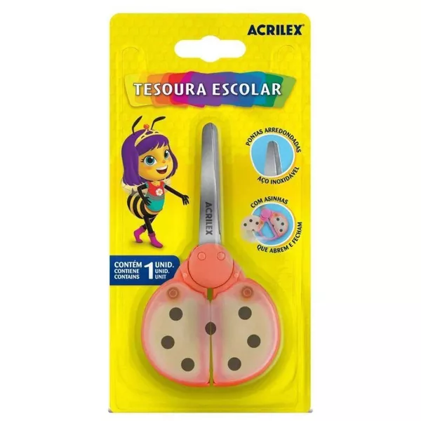Tesoura Escolar Joaninha Sortida Acrilex