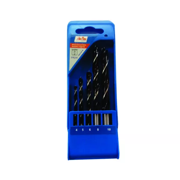 BROCA TRES PONTAS P/MADEIRA 4 A 10 JG.5PC DIS-FLEX