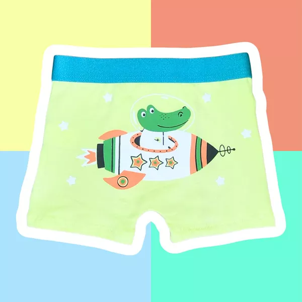 CUECA INFANTIL - JACARÉ FOGUETE AMARELO