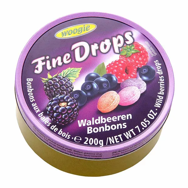 Bala Lata Fine Drops Frutas Vermelhas 200g