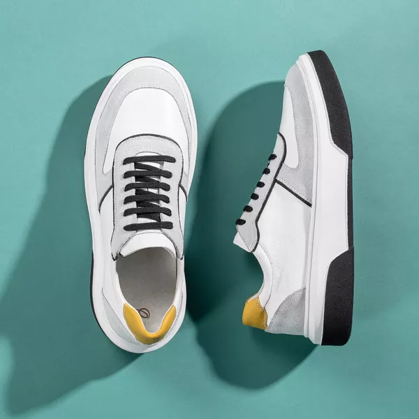 Tênis Fly Casual Masculino Sneaker Lion Branco e Alvejado | Bigioni