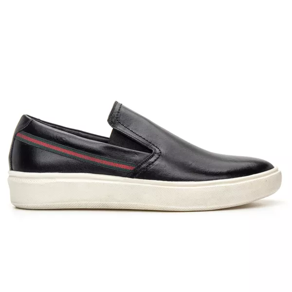 Slip On Masculino Casual Calçe Fácil Preto | Bigioni