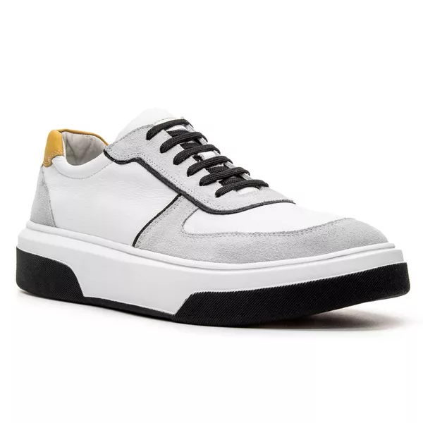 Tênis Fly Casual Masculino Sneaker Lion Branco e Alvejado | Bigioni