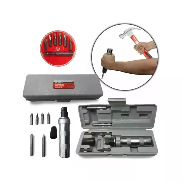 Kit Chave De Impacto Manual 1/2 Pol. Profissional Com Bits C