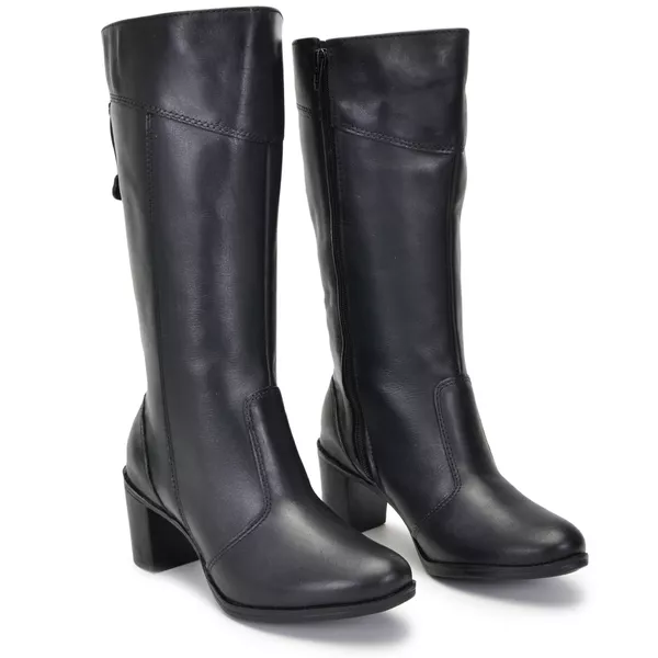 Bota Feminina Cano Médio Salto Grosso Preto