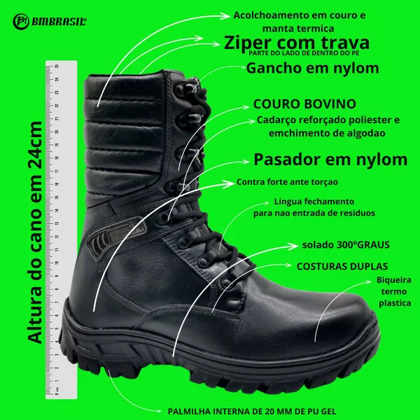 Coturno Attack Tático Bmbrasil 5189/01 Preto