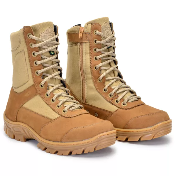 Bota Bmbrasil Em Couro Exercito 1 Ziper 