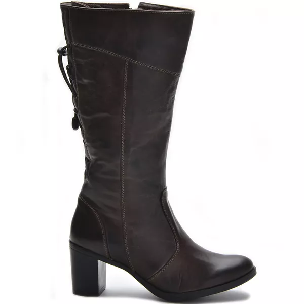 Botas Femininas Cano Médio Salto Grosso Brown